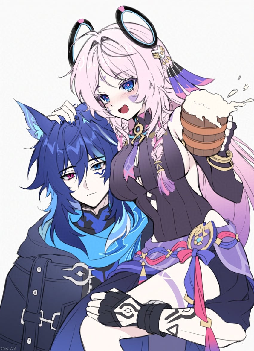 citlali and ororon (genshin impact) drawn by rio_(rio773)