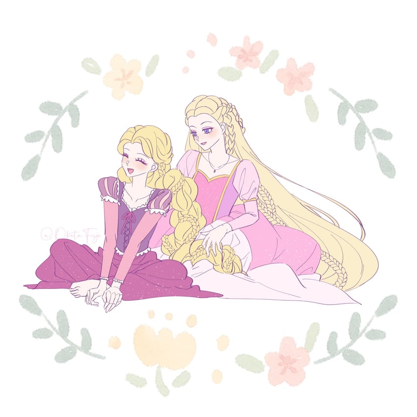 barbie and rapunzel (barbie and 3 more) drawn by okitafuji