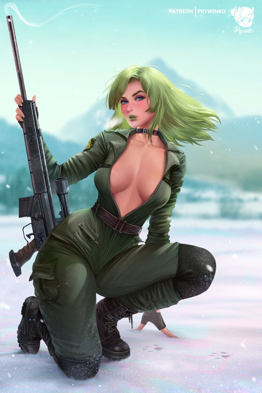 sniper wolf (metal gear and 1 more) drawn by prywinko