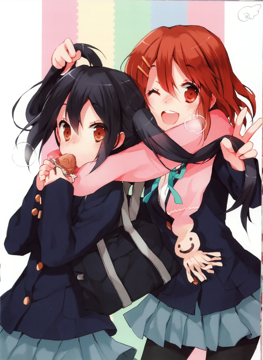 nakano azusa and hirasawa yui (k-on!) drawn by cuteg