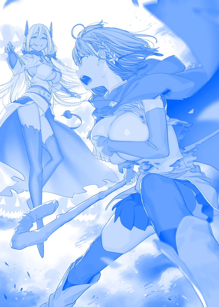 ai-chan and demon-chan (getsuyoubi no tawawa) drawn by himura_kiseki