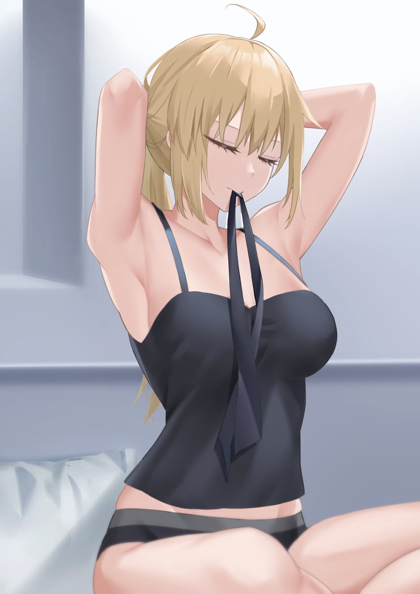 artoria pendragon and saber alter (fate and 1 more) drawn by surock