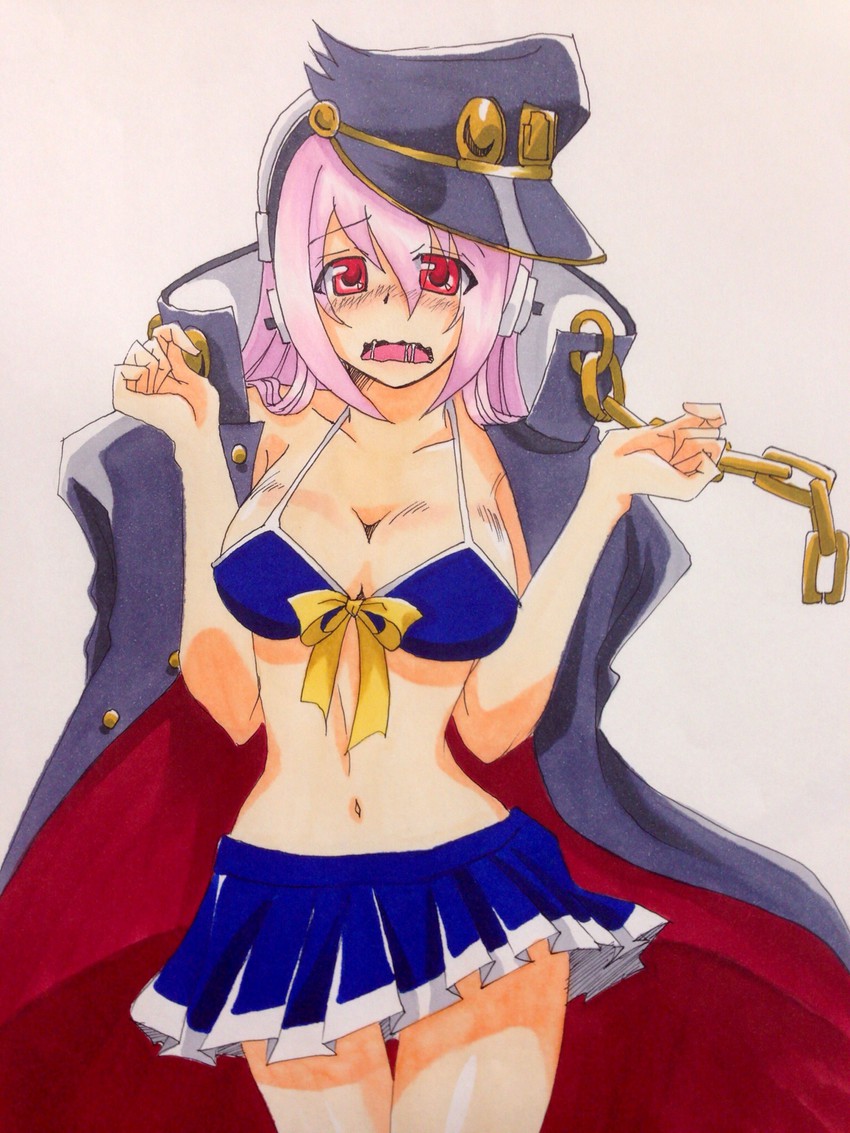 kujo jotaro and super sonico (jojo no kimyou na bouken and 2 more) drawn by mie-may