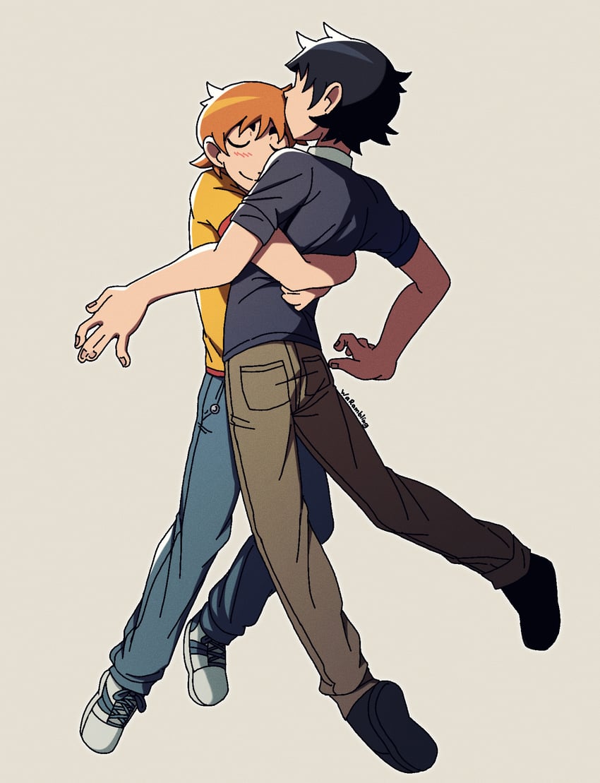 scott pilgrim and wallace wells (scott pilgrim) drawn by warambling