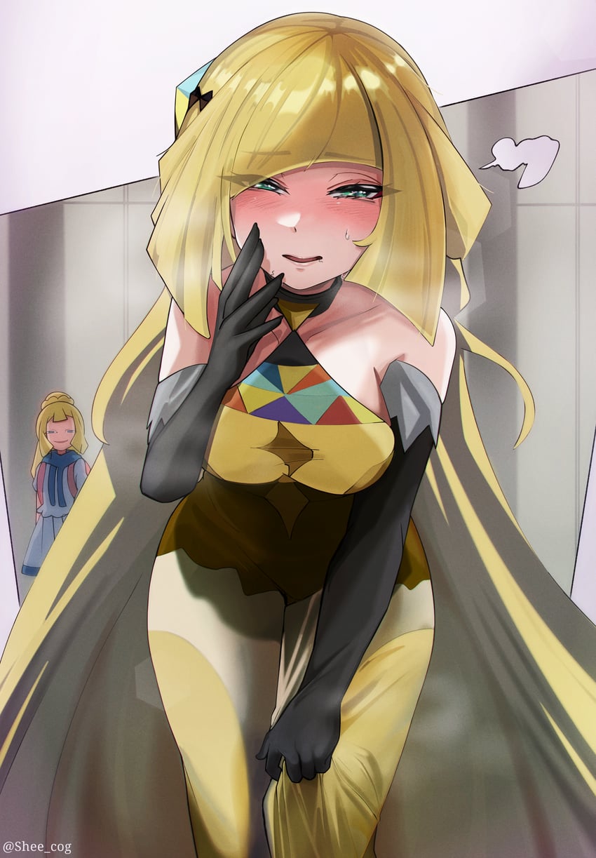 lillie and lusamine (pokemon and 2 more) drawn by shee_cog