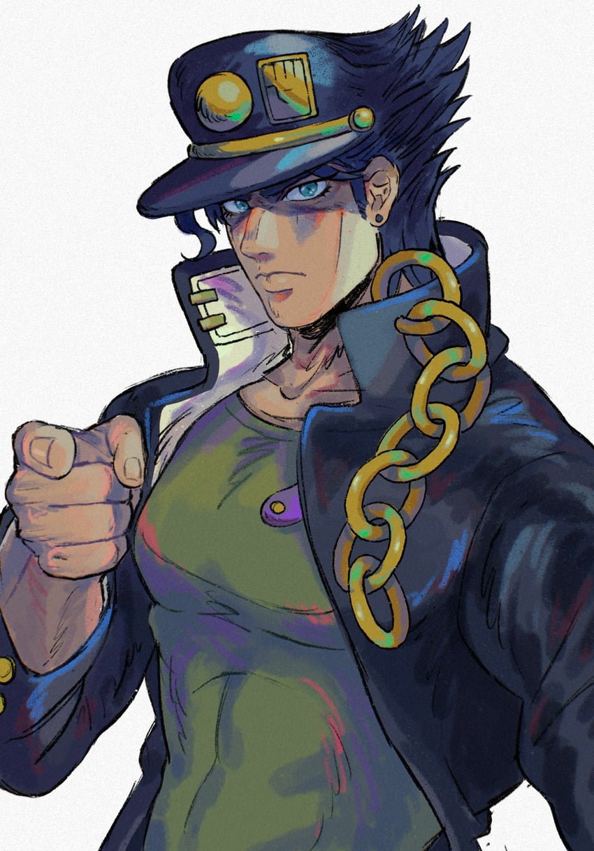 kujo jotaro (jojo no kimyou na bouken and 1 more) drawn by humanlynn