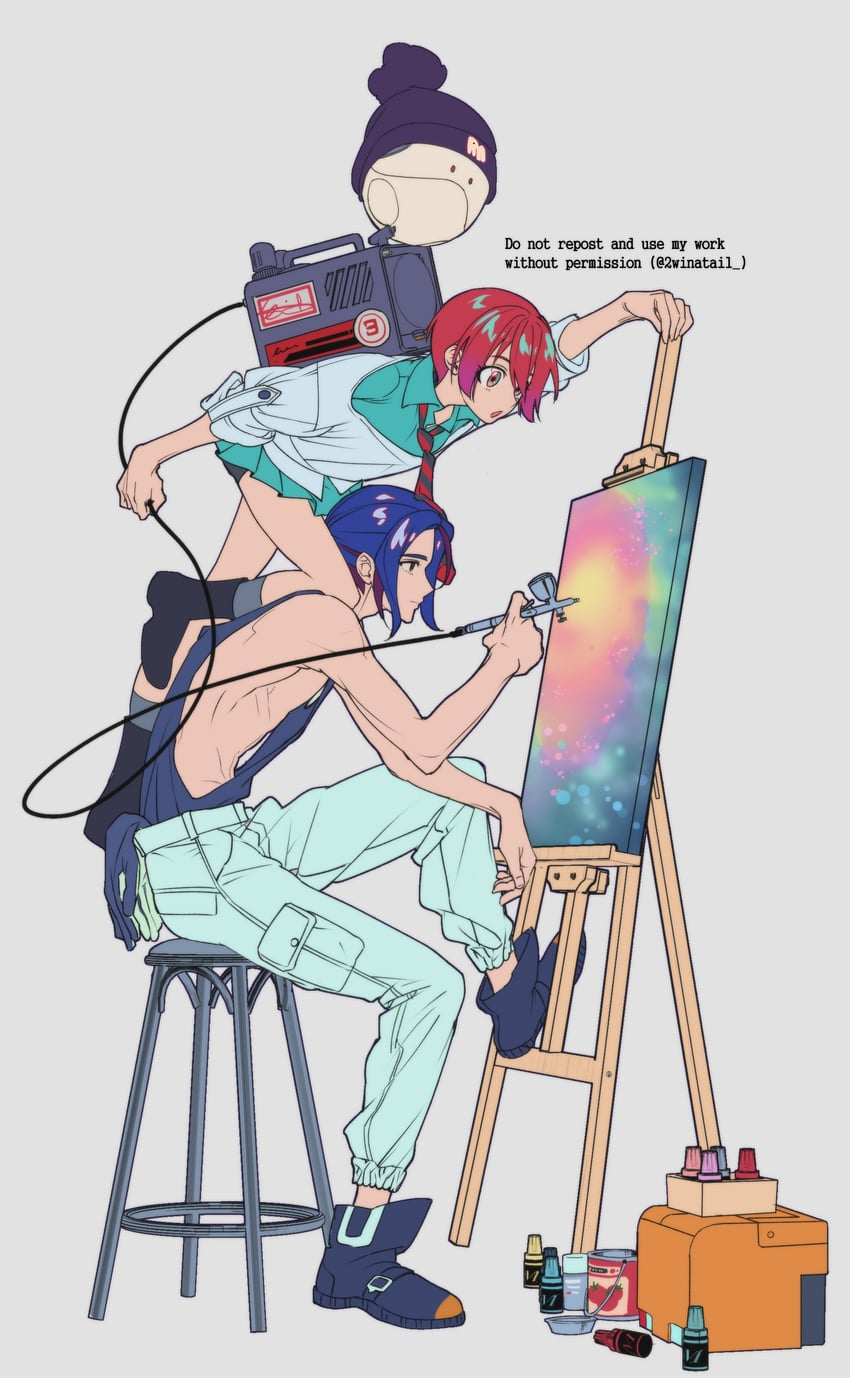 amate yuzuriha, haro, shuji ito, and conch (gundam and 1 more) drawn by yang_gallae