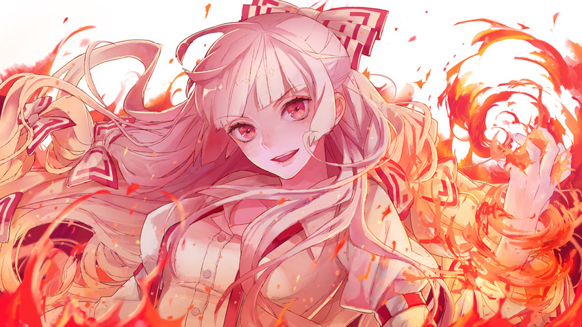 fujiwara no mokou (touhou and 1 more) drawn by yukisame