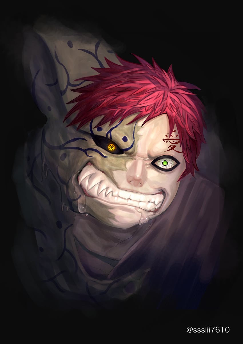 gaara and shukaku (naruto) drawn by sssiii7610