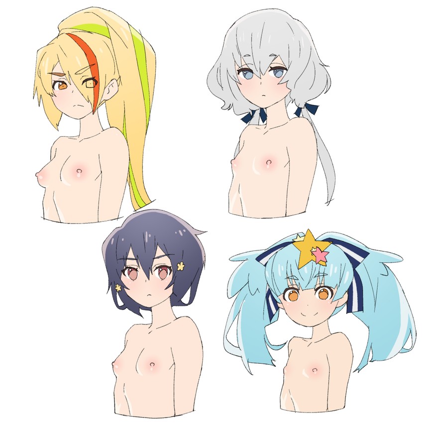 konno junko, mizuno ai, nikaidou saki, and hoshikawa lily (zombie land saga) drawn by onsen_tamago_(hs_egg)