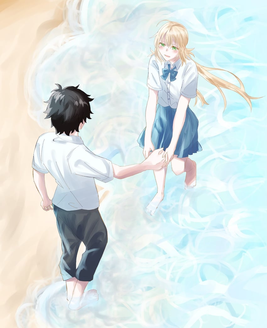 artoria pendragon, fujimaru ritsuka, and artoria caster (fate and 1 more) drawn by sana_maru