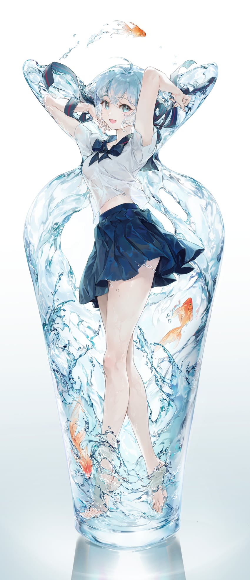 hatsune miku and bottle miku (vocaloid) drawn by chap_sal_!