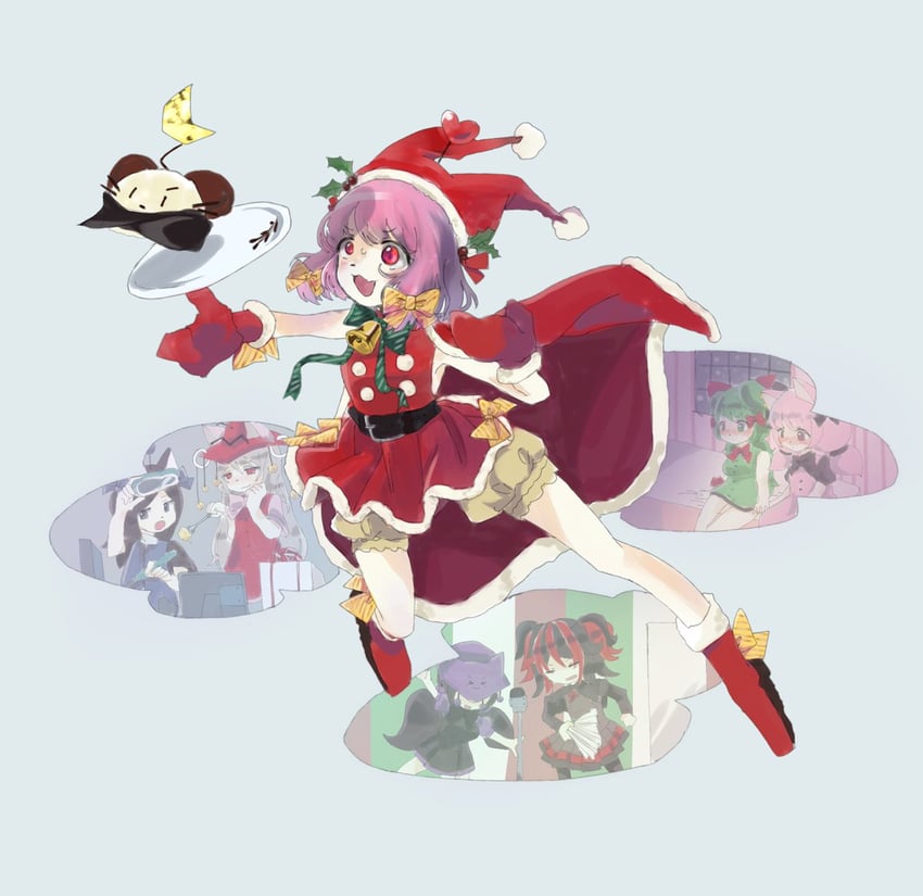 moochasu dudager, mocha coffee, nekoashi otome, pucchi woofwoof, nekojita nekozukin, and 3 more (towelket wo mou ichido and 1 more) drawn by sakusakusalmon2
