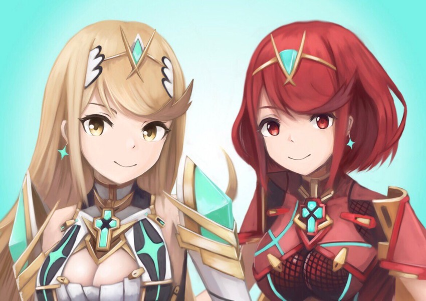 pyra and mythra (xenoblade chronicles and 1 more) drawn by tsukasa_(tukasa_nn)
