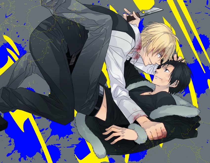 orihara izaya and heiwajima shizuo (durarara!!) drawn by xia_(ryugo)