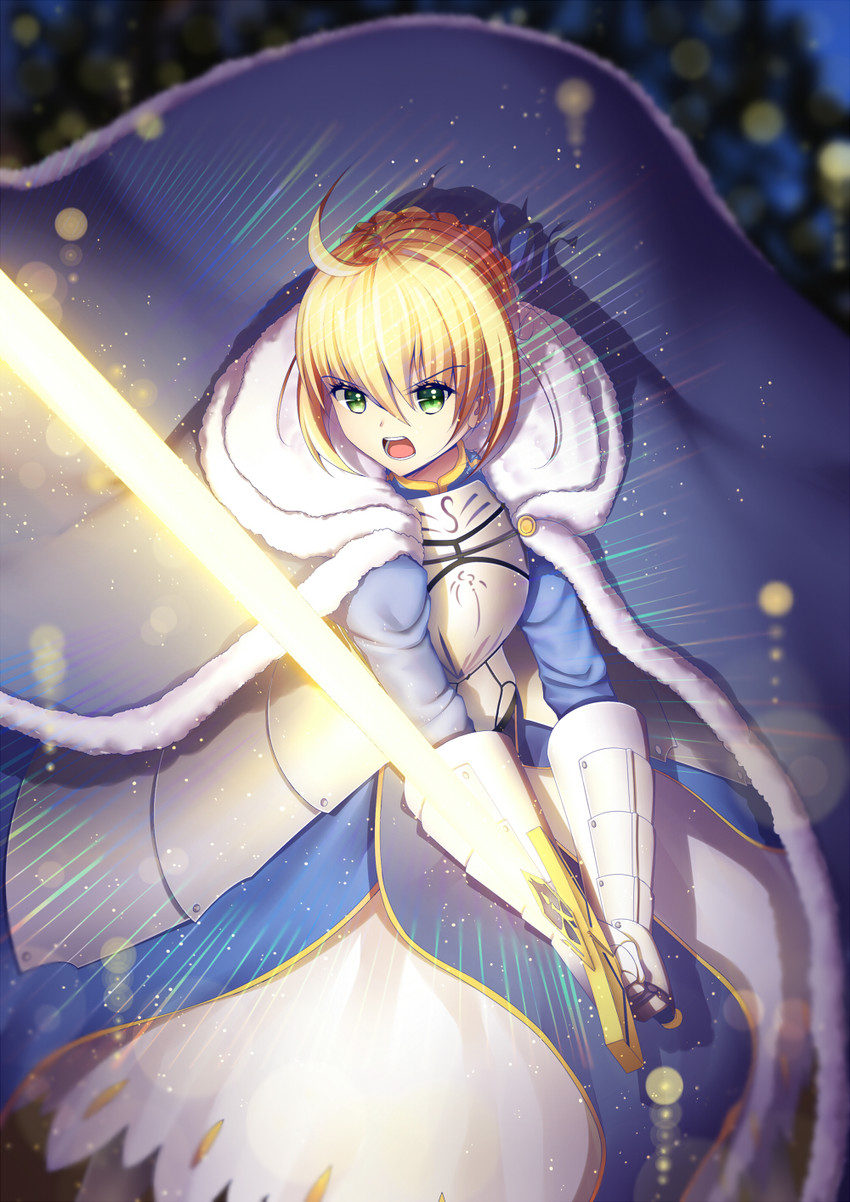 artoria pendragon and saber (fate and 1 more) drawn by xiaosan_ye