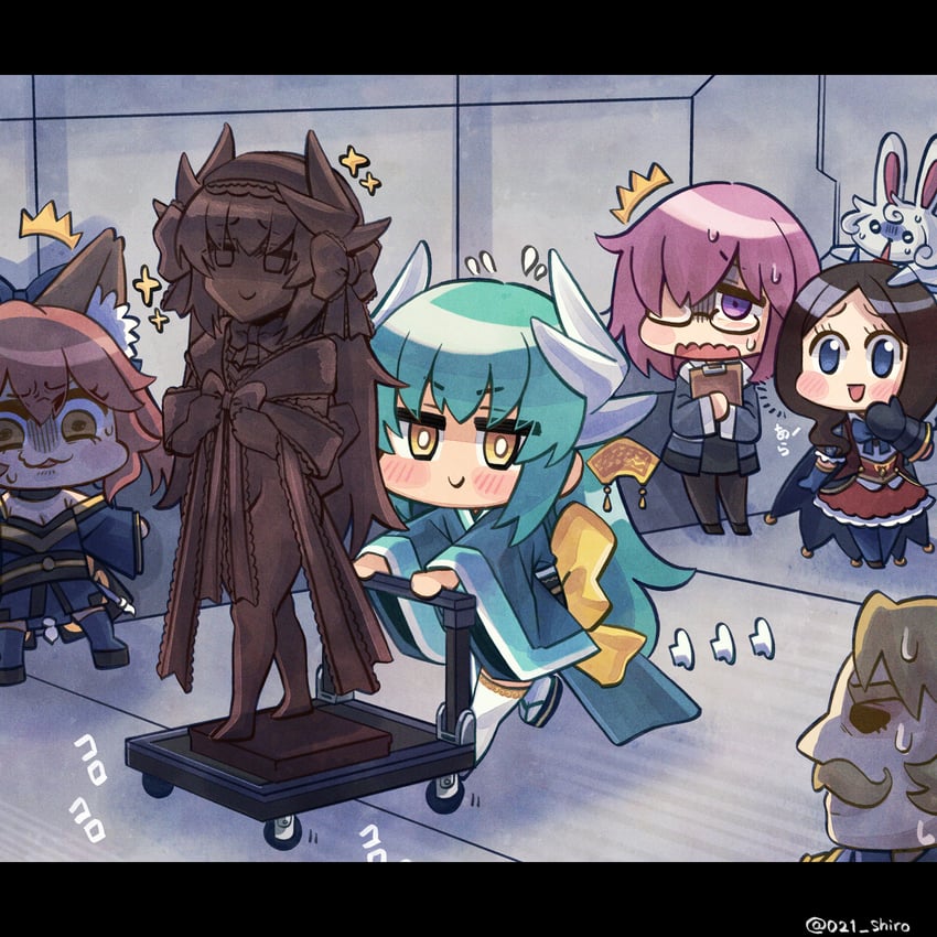 mash kyrielight, tamamo, tamamo no mae, kiyohime, fou, and 2 more (fate and 2 more) drawn by 021_shiro