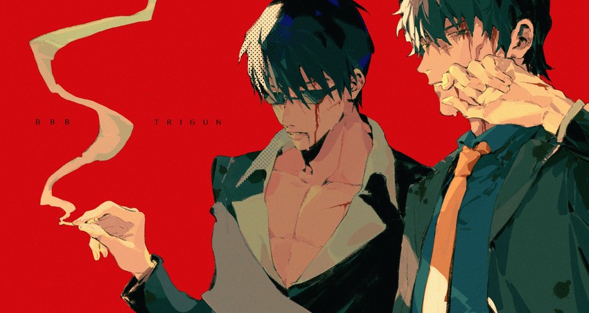 nicholas d. wolfwood and steven a. starphase (trigun and 1 more) drawn by tuzaixia