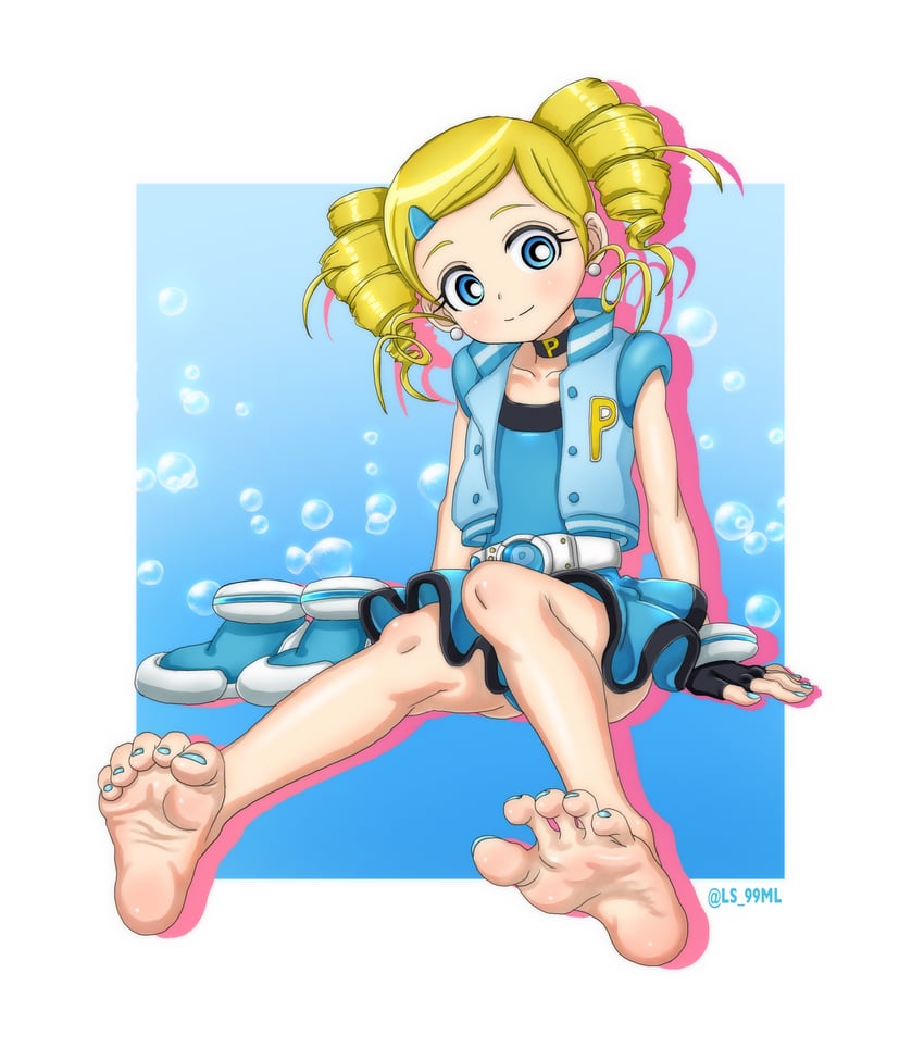 goutokuji miyako and rolling bubbles (powerpuff girls z) drawn by tsukimaru_(ls_99ml)