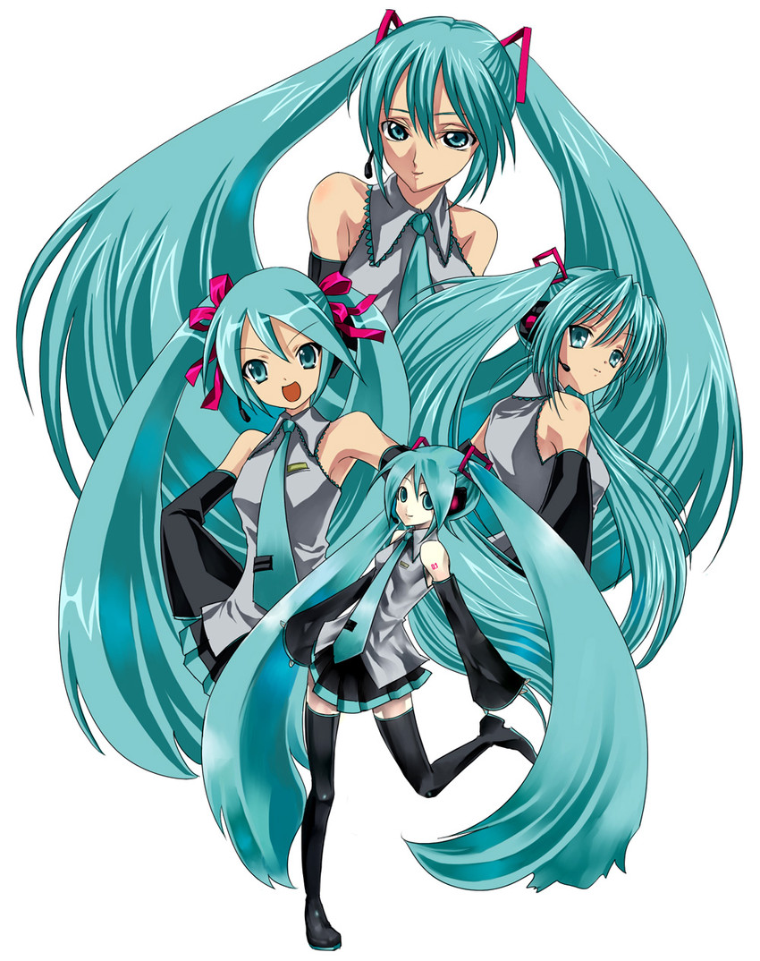 hatsune miku (vocaloid and 3 more) drawn by nekoso
