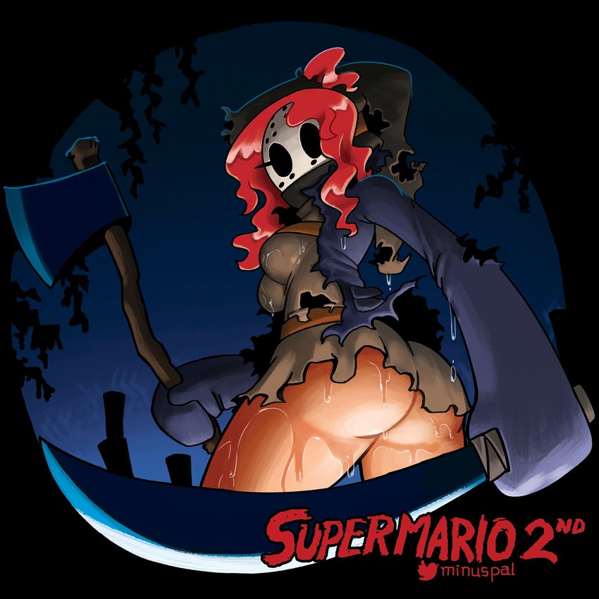 jason voorhees and shy gal (mario and 2 more) drawn by minuspal