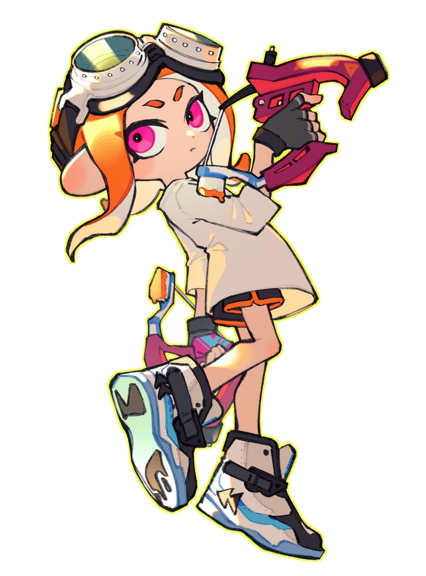 octoling player character and octoling girl (splatoon) drawn by inari1369