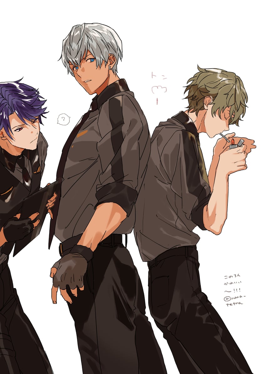 oscar bale, keith max, and brad beams (helios rising heroes) drawn by nana_tetra