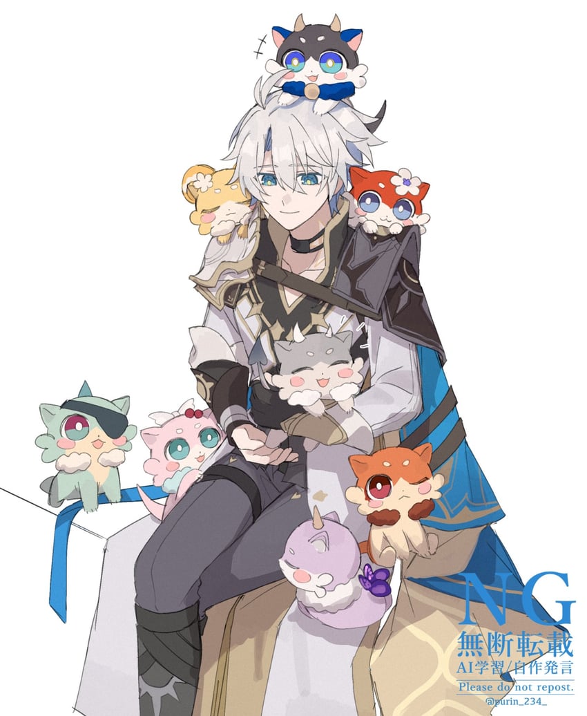 phainon, castorice, mydei, aglaea, cipher, and 3 more (honkai and 1 more) drawn by purin_234