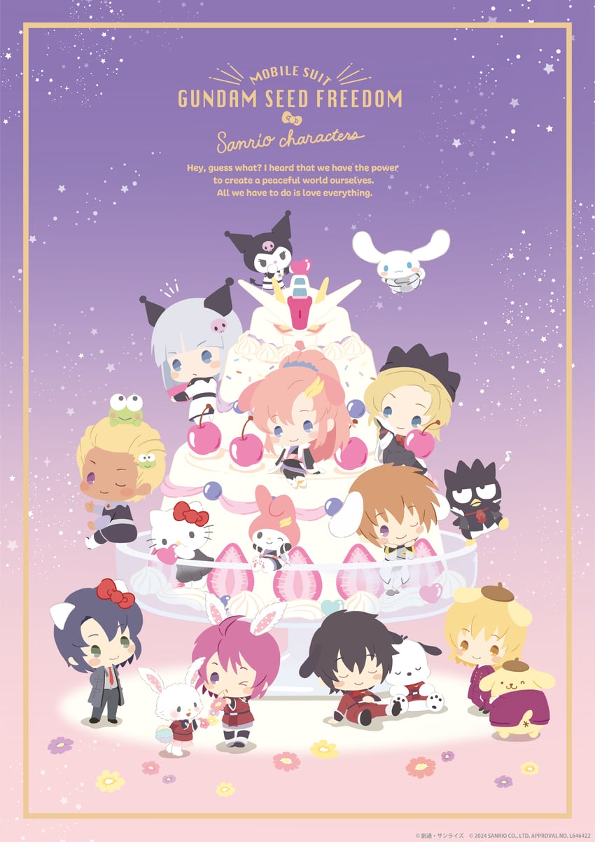 cinnamoroll, hello kitty, cagalli yula athha, my melody, kuromi, and 13 more (gundam and 8 more)