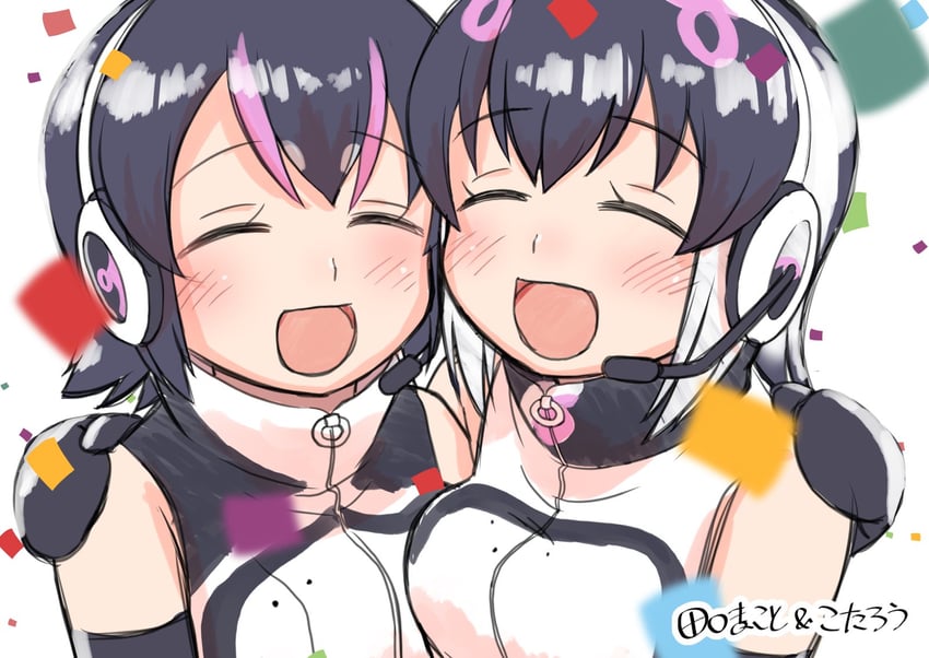 humboldt penguin and african penguin (kemono friends and 1 more) drawn by taguchi_makoto