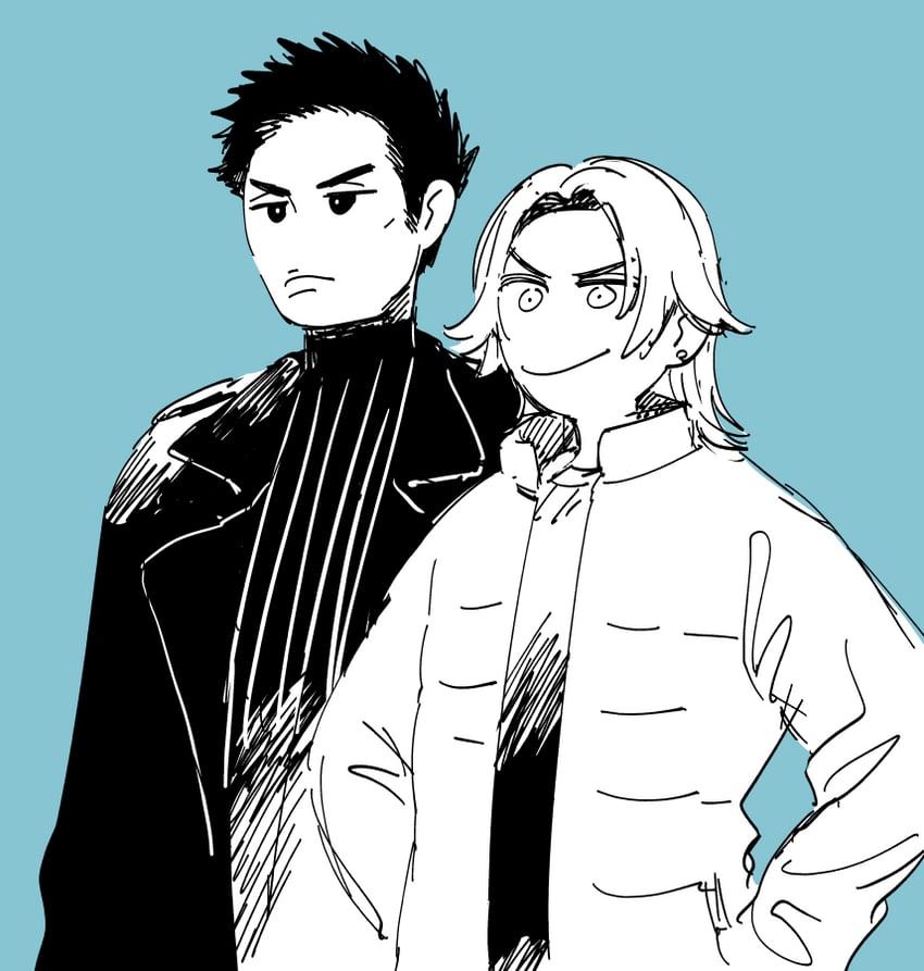 kido shinji and akiyama ren (kamen rider and 1 more) drawn by yukataro
