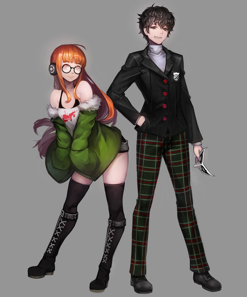 amamiya ren and sakura futaba (persona and 1 more) drawn by kibellin