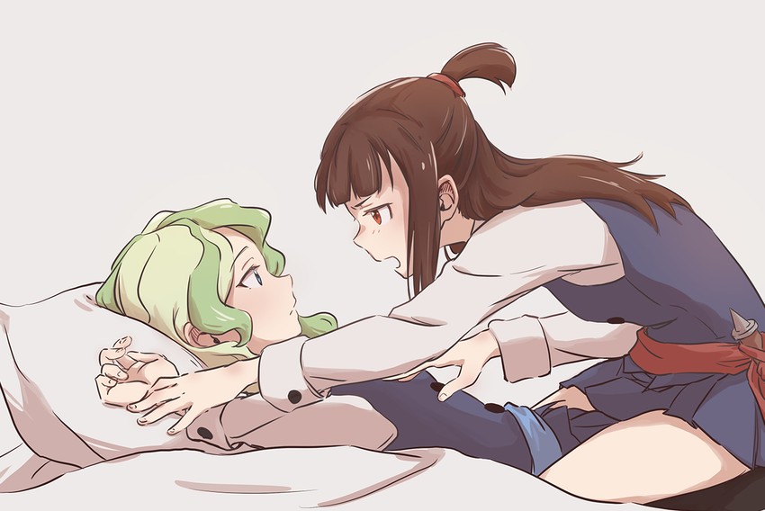 kagari atsuko and diana cavendish (little witch academia) drawn by tonton_(mathcaca24)
