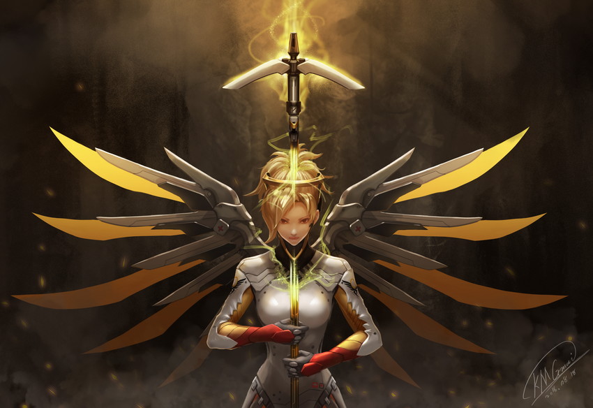 mercy (overwatch and 1 more) drawn by shou_mai