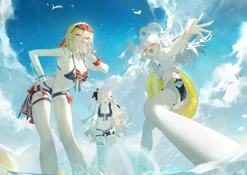 kaela kovalskia, kobo kanaeru, and vestia zeta (hololive and 1 more) drawn by kyoro_ina