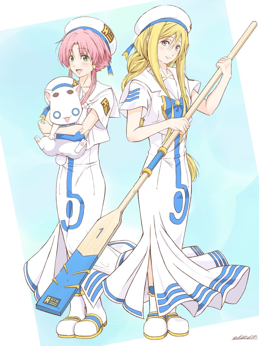 mizunashi akari, aria pokoteng, and alicia florence (aria) drawn by andanden