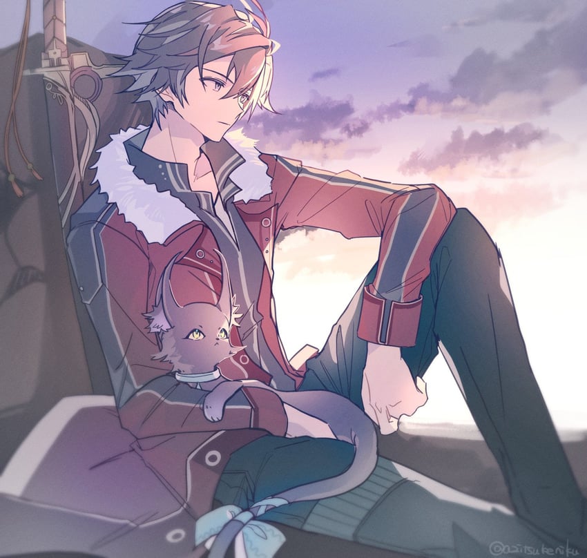 rean schwarzer and celine (eiyuu densetsu and 2 more) drawn by azitsukeniku