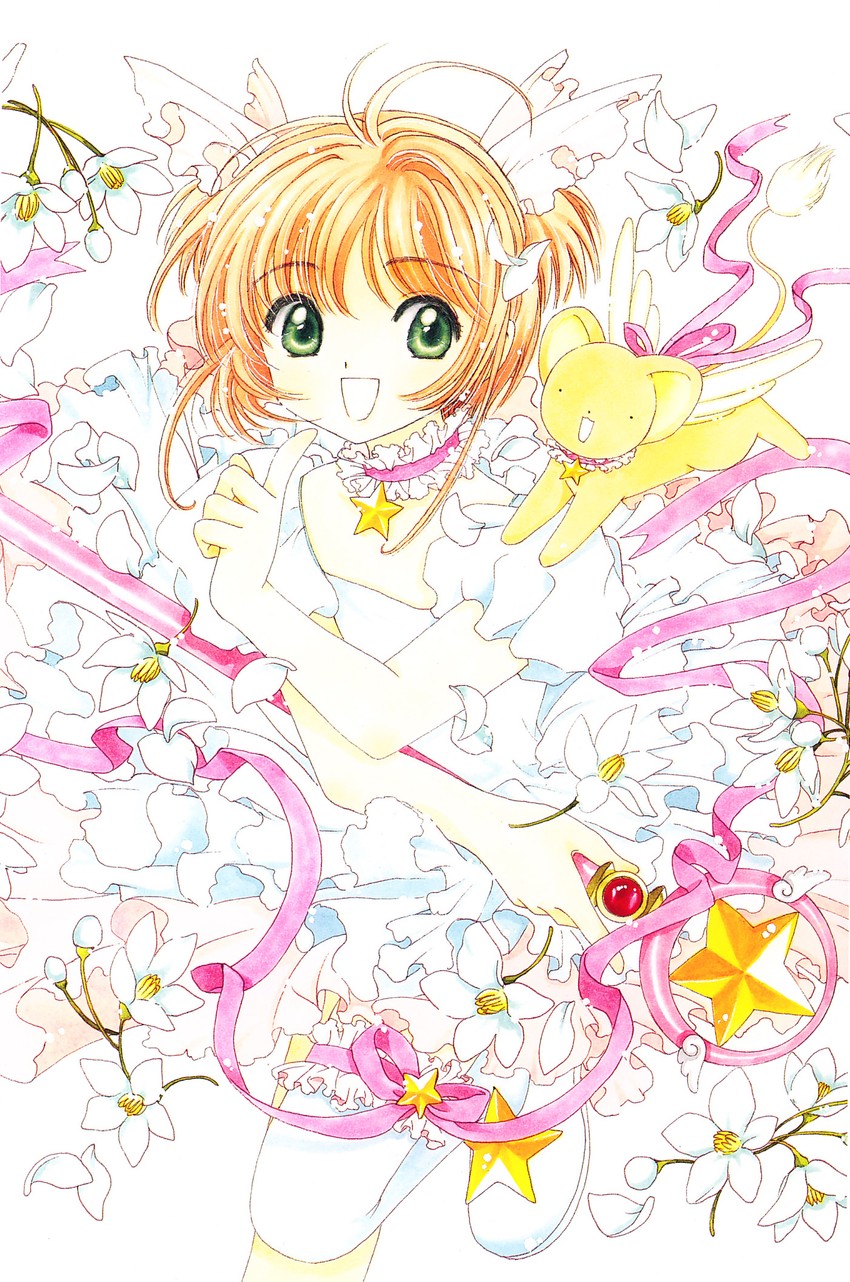 kinomoto sakura and kero (cardcaptor sakura) drawn by clamp_(circle)