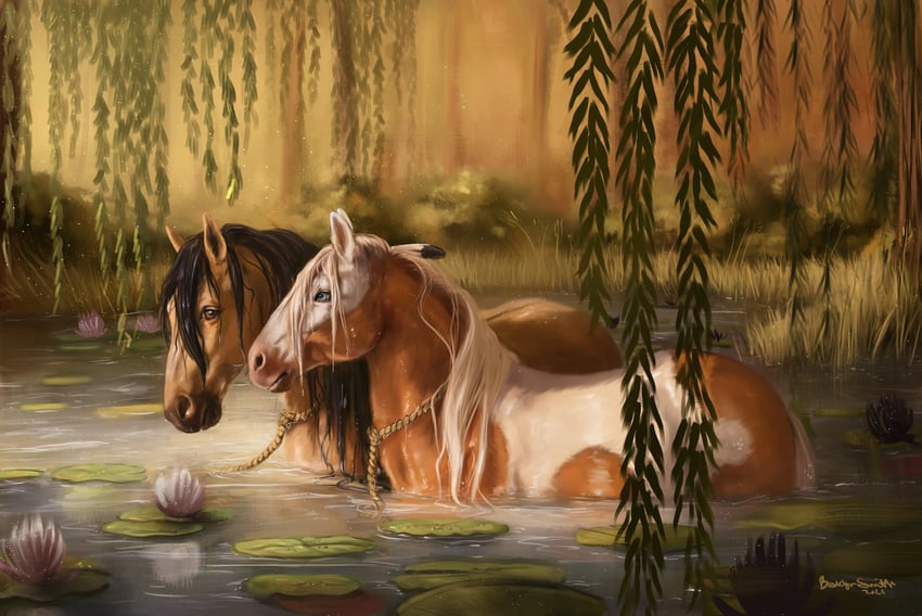 spirit and rain (spirit: stallion of the cimarron) drawn by mikrenart