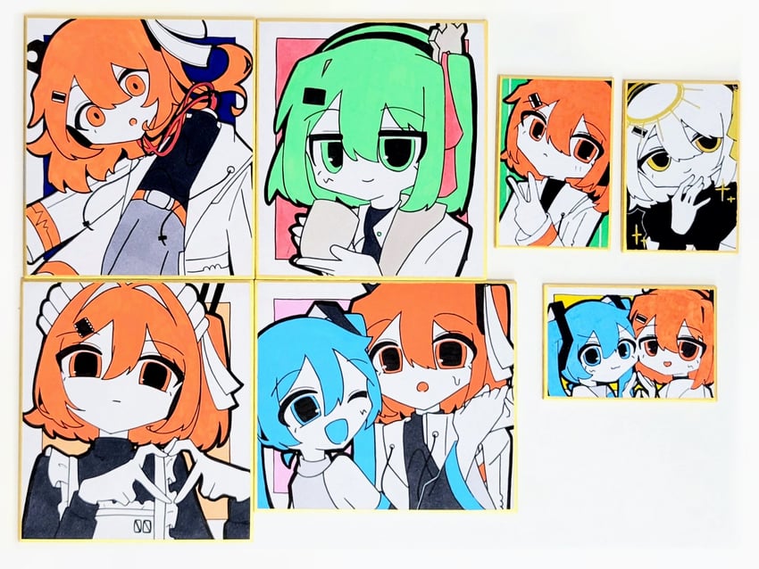 hatsune miku, adachi rei, and chaun meguri (vocaloid and 2 more) drawn by chiori_(_chio_ri)