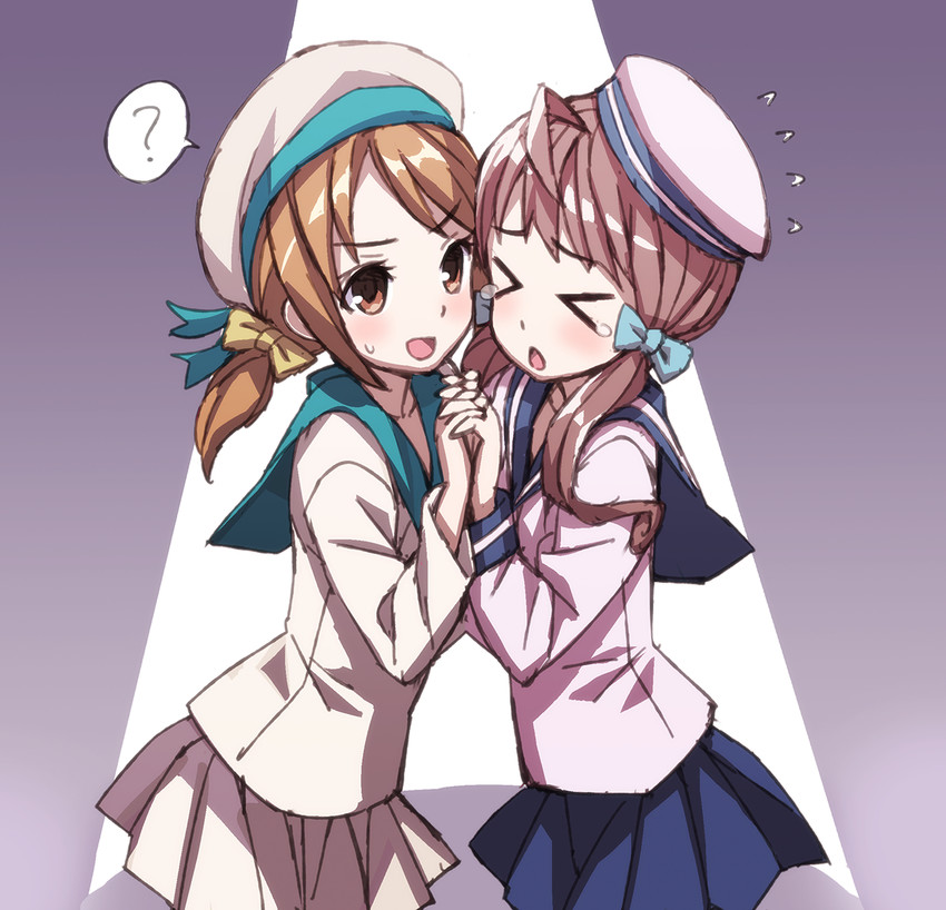 error musume, girl holding a cat, and kneeling girl (kantai collection) drawn by matsuryuu