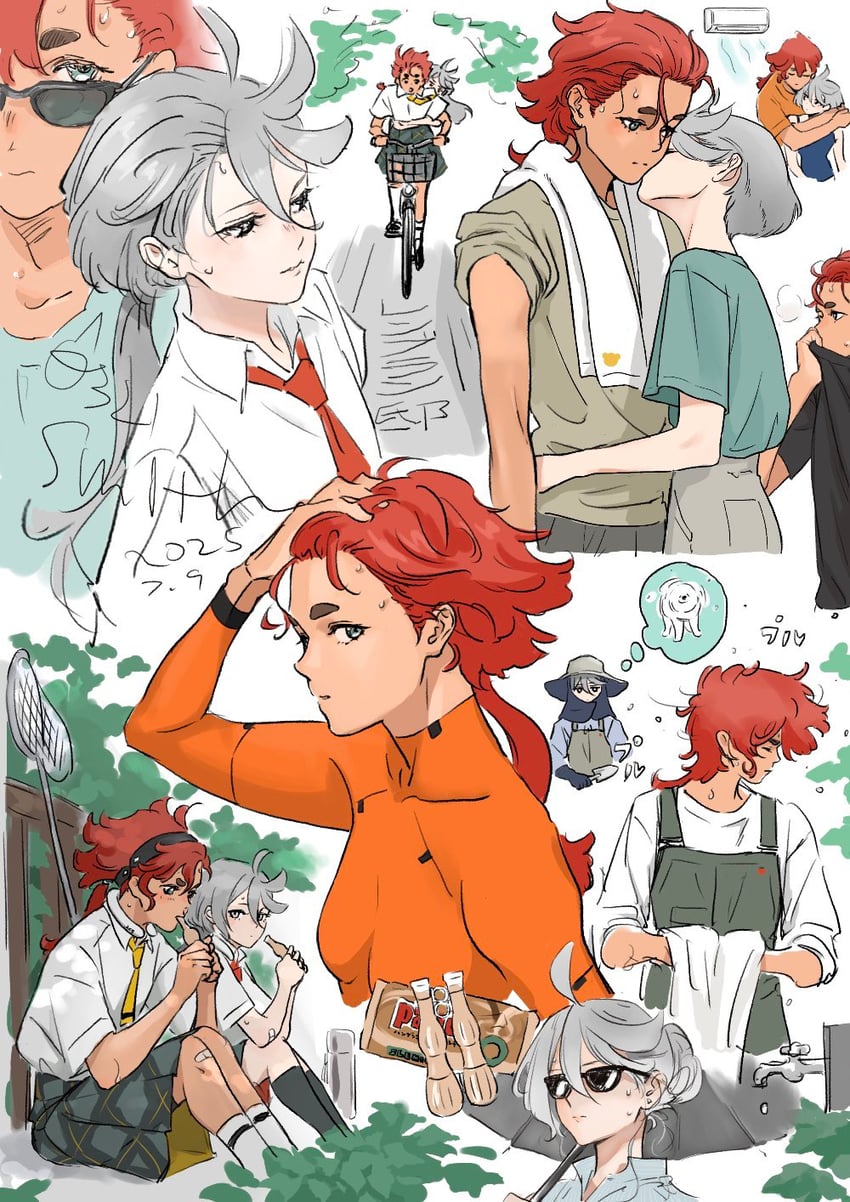 suletta mercury and miorine rembran (gundam and 2 more) drawn by 0321smith