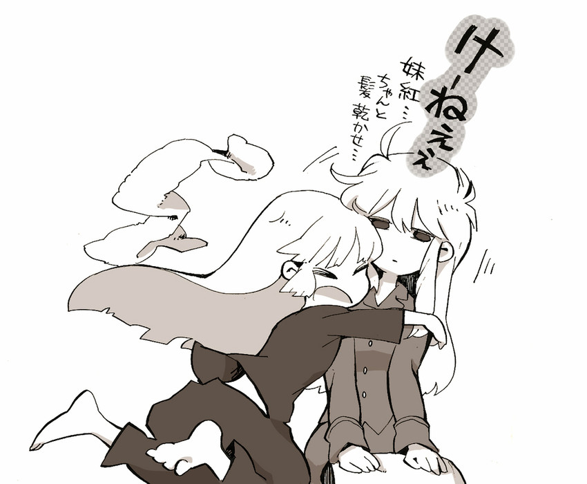 fujiwara no mokou and kamishirasawa keine (touhou) drawn by shinoasa