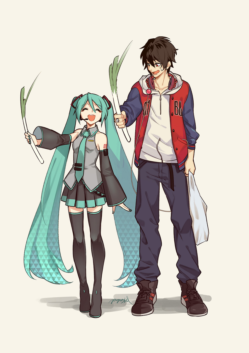 hatsune miku and yamada ichiro (vocaloid and 1 more) drawn by pogatyb