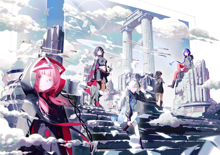 isekaijoucho, kaf, rim, koko, and harusaruhi (kamitsubaki studio) drawn by ryuuforkaf