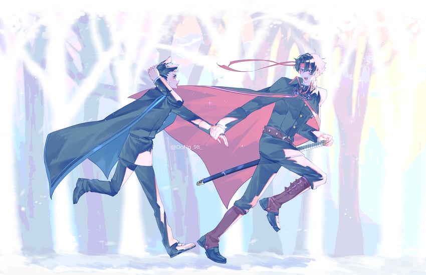 ryunosuke naruhodo and kazuma asogi (ace attorney and 1 more) drawn by dong_98