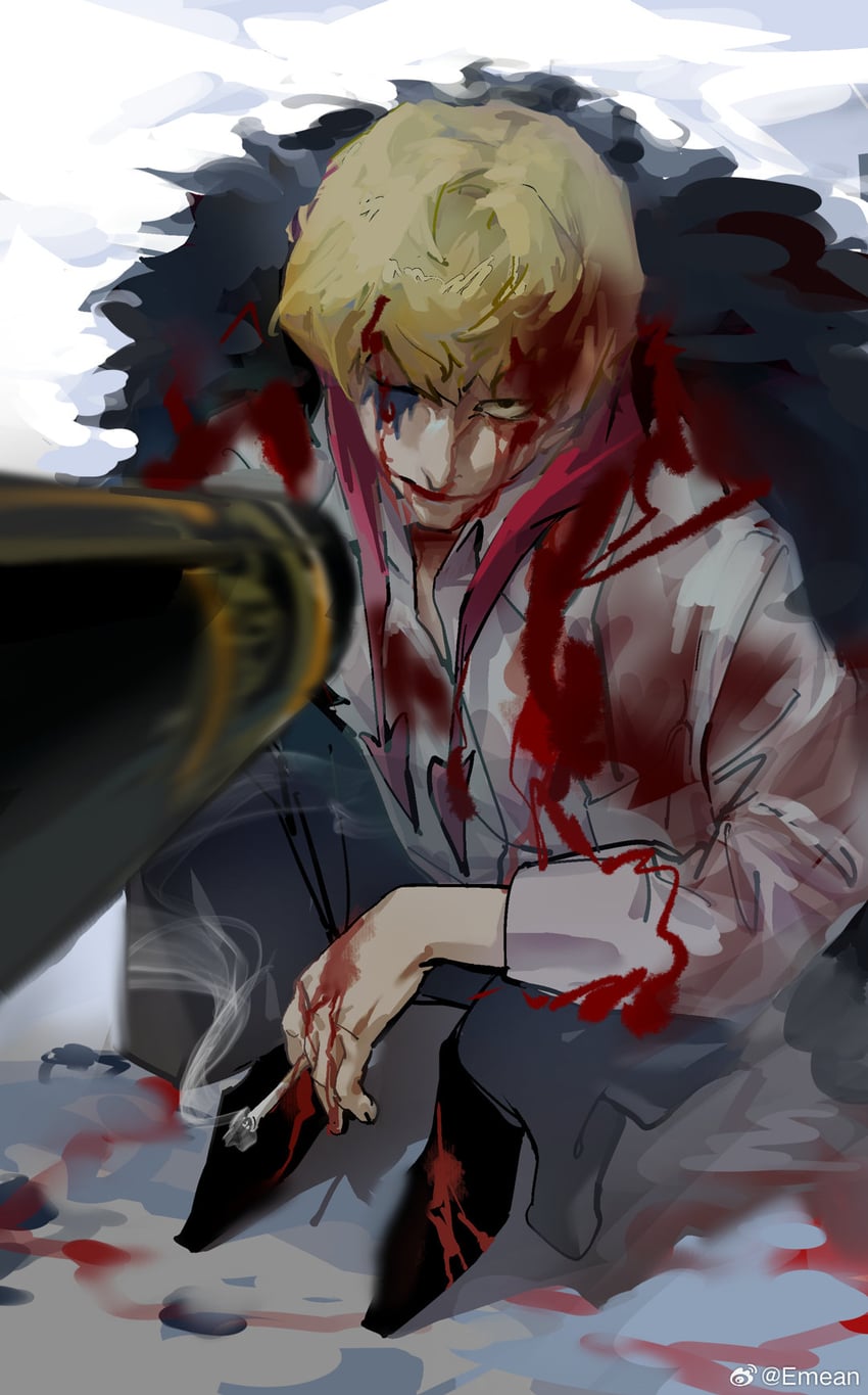 donquixote doflamingo and donquixote rocinante (one piece) drawn by emean