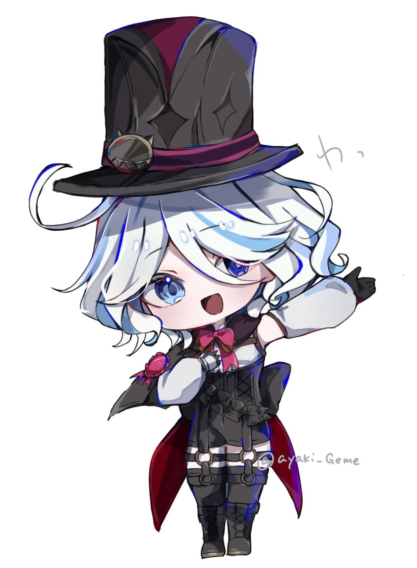 furina and lyney (genshin impact) drawn by ayateru_(ayaki_geme)