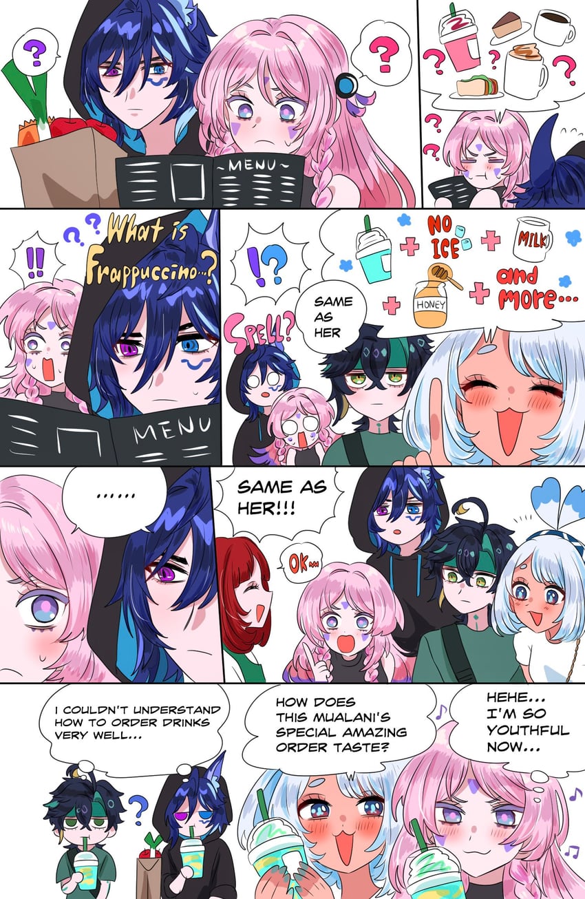 nilou, citlali, mualani, kinich, and ororon (genshin impact) drawn by cocotsuko1204