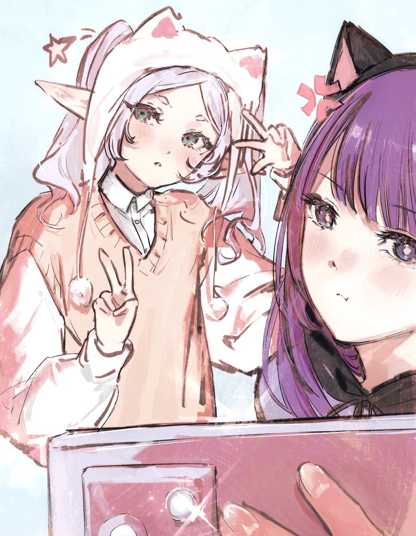 frieren and fern (sousou no frieren) drawn by moku_(muooku)